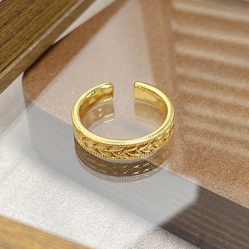 Средневековое Винтажное Ретро Цветное Эмалированное Открытое Кольцо Женское Нишевое Высококлассное Легкая Роскошь Кольцо с Индивидуальностью