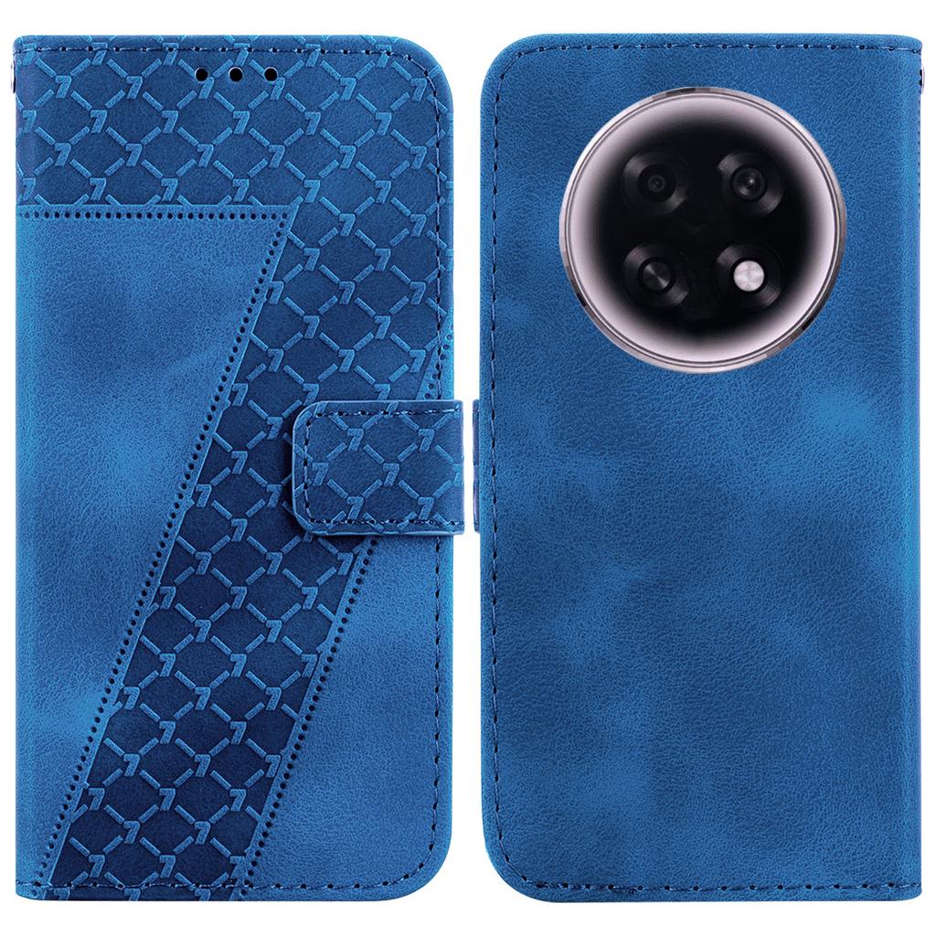 For Oppo F31 Pro+ 5G/A6 GT 5G Stand Case 7-Shaped Pattern Imprint Leather Phone Cover with Strap