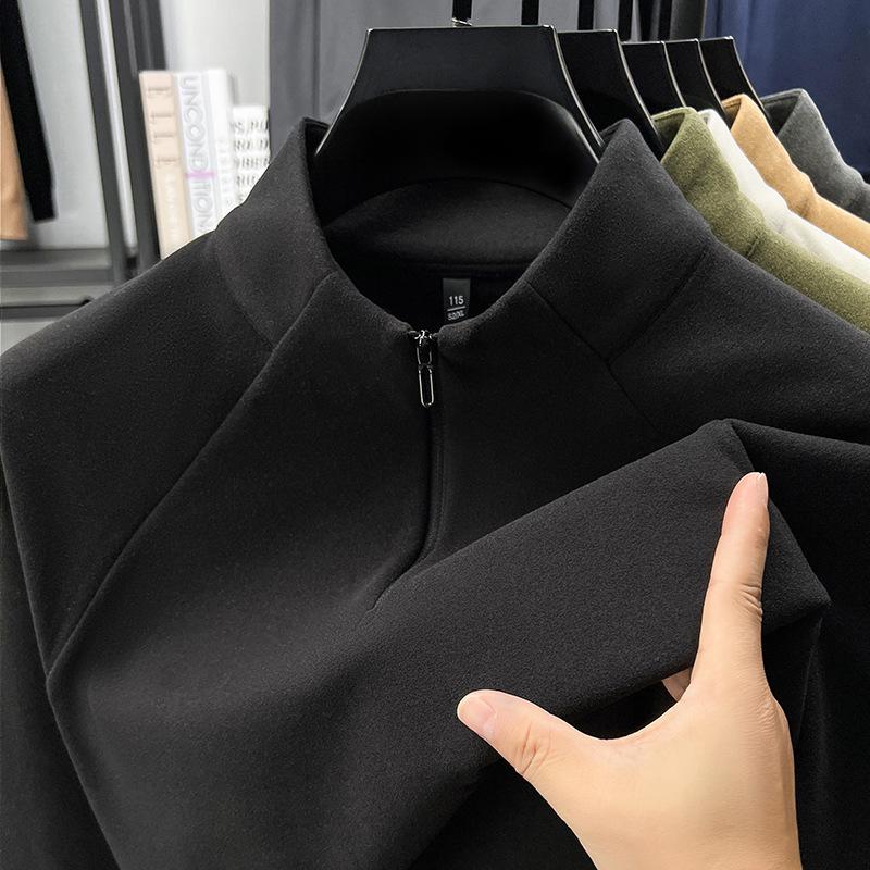 Men's Thermal Fleece Half-Zip Long-Sleeve Hoodie