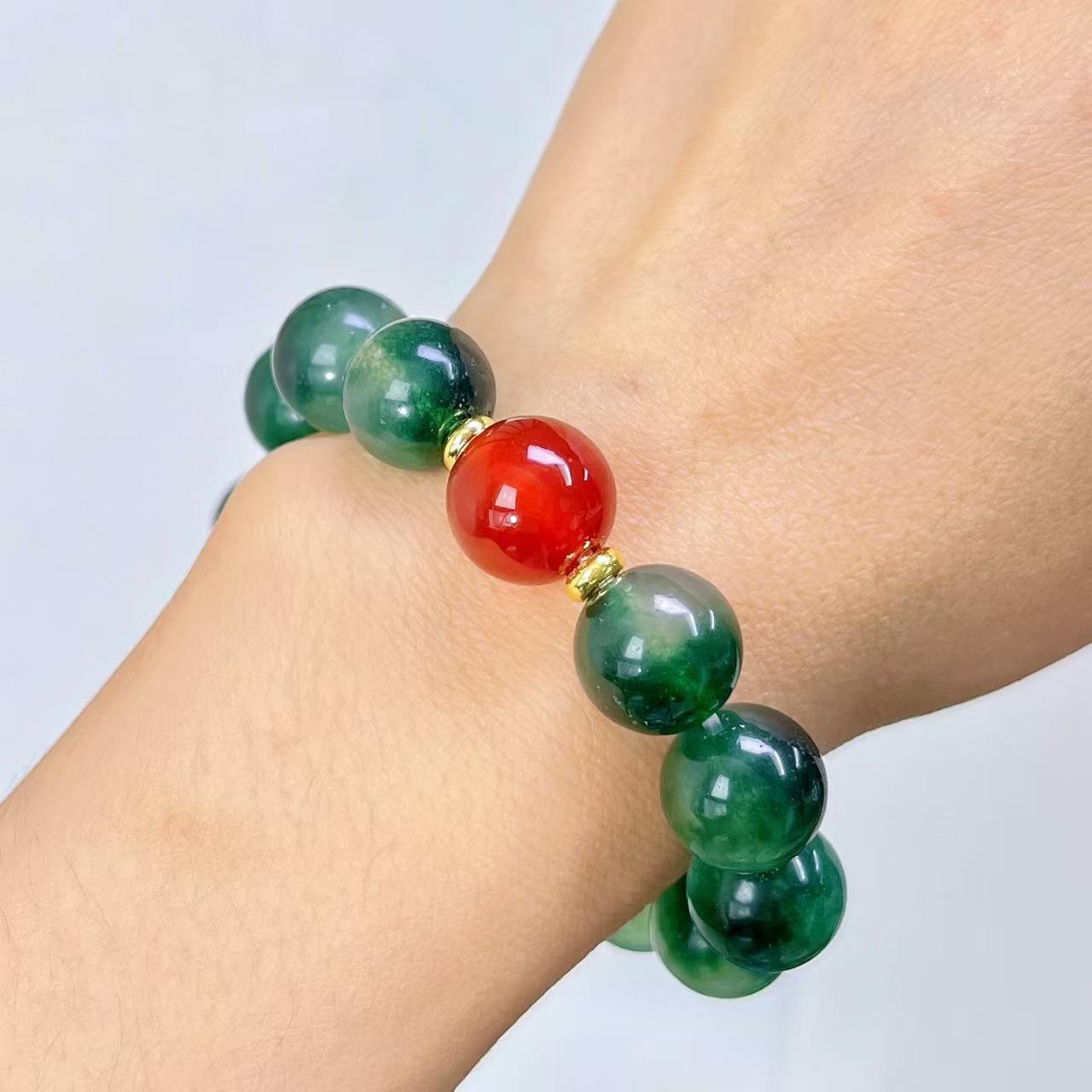 Retro Design Feeling Aquatic Agate Color Quartzite Natural Chalcedony Bracelet Bracelet