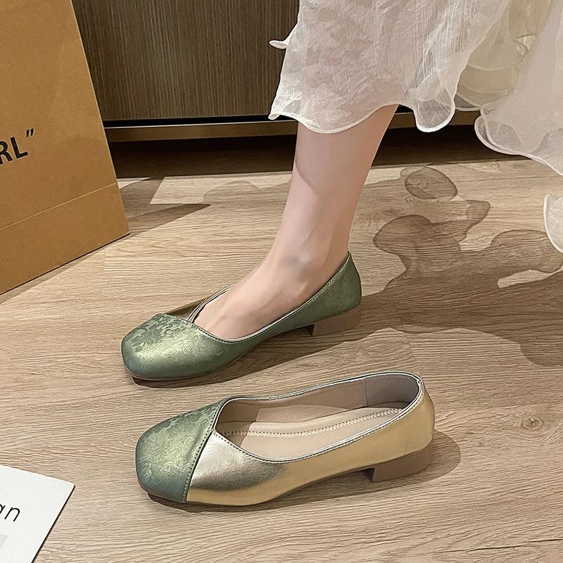 

Модная Элегантная 2024 Комфортная Обувь Слипоны Женская Обувь Балетки Женские Плоские Круглый Носок Кожа Мягкая Подошва Одинарная Обувь Женская D307 40