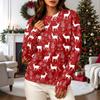 Women's Casual Long Sleeve Crewneck Sweatshirt with Christmas Print for Holiday