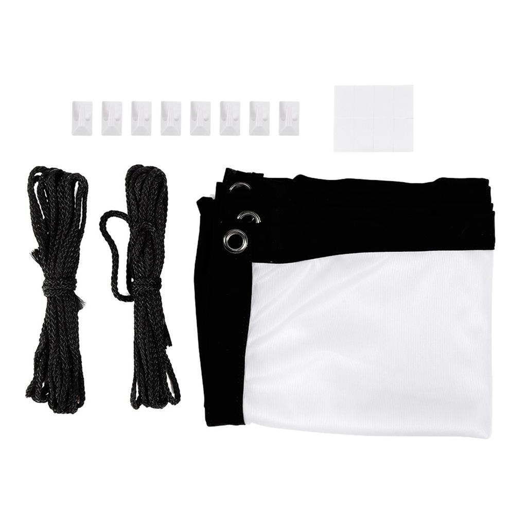 16:9 Thicken Portable Non Crease Soft White Polyester Projector Curtain Projection Screen(40in )