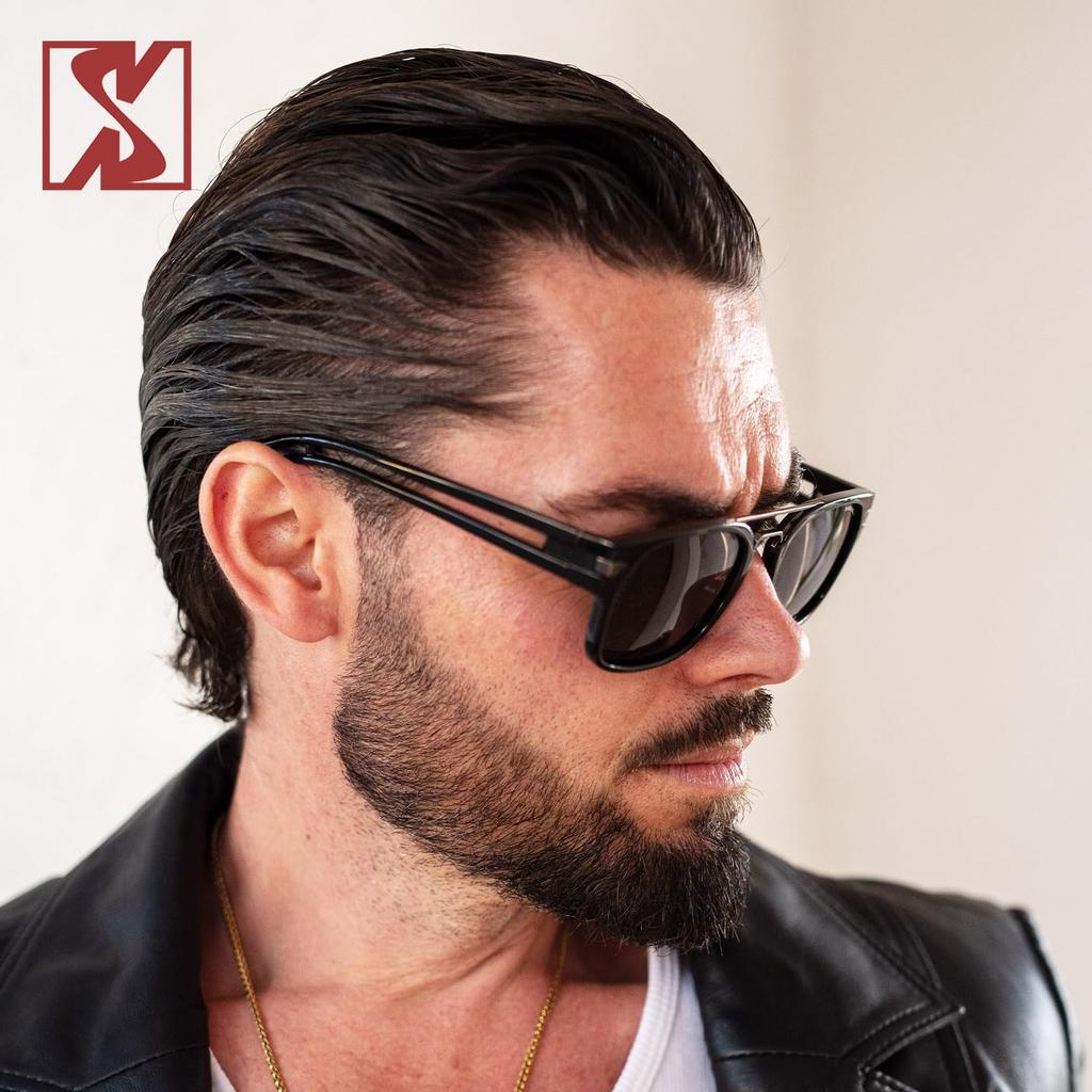 SHEEN KELLY Retro Polarized Square Sunglasses for Men and TR90 Sport Fashion Trendy Designer Multicolor Lens Shades Women, Frame, Eyewear,