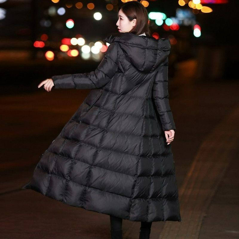 Cotton-padded Jacket Women's Long Over-the-knee Winter Thickened Cotton-padded Jacket Women's Thickened Slim-fit Hooded Ladies Padded Jacket