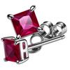 Orecchino Rubino Rosa Naturale 7,35 ct Argento Sterling 925 Quadrato per Lei Gioiello con Pietra Preziosa Regalo