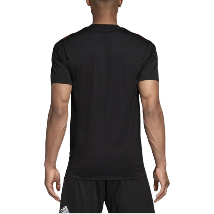 adidas Letter Pattern Printed Training Short Sleeve Football Jersey Men Jersey Black CW5824