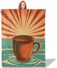 Toasty Breakfast Throw Blanket 50x60 Inch, Quirky Food-Themed Blankets for Kitchen or Dining Area, Playful Toast and Butter Patt