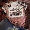 Leopard Print Letter Printed Short Sleeved Women's T-shirts Summer Street Round Neck Loose Top