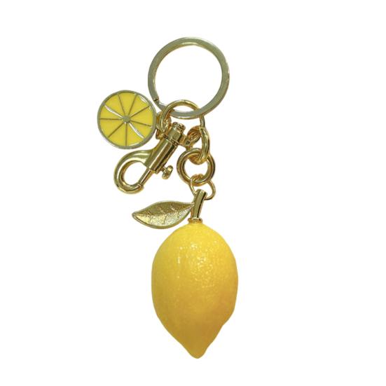 Resin Keyring Summer Vitality Lemon Shape Charm Keychain Couples Friends Key Chain Portable Car Bag Door Keychain