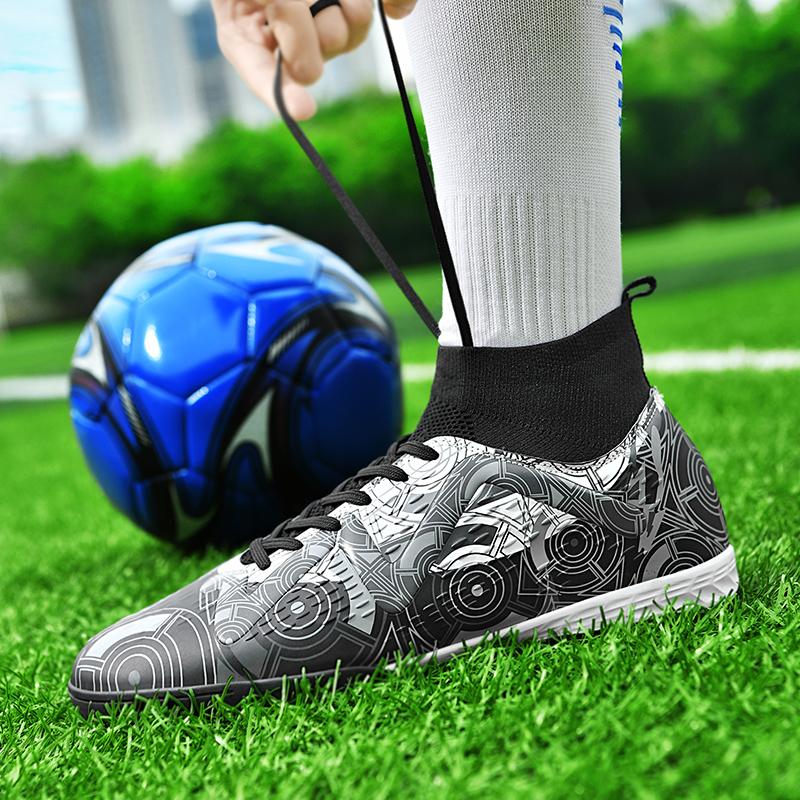 Fußballschuhe Kinder High-Top Fußballschuhe Gummi Kurze Stollen Jugend Sportschuhe Fußball Trainingsschuhe Kunstrasen Herren Fußballschuhe