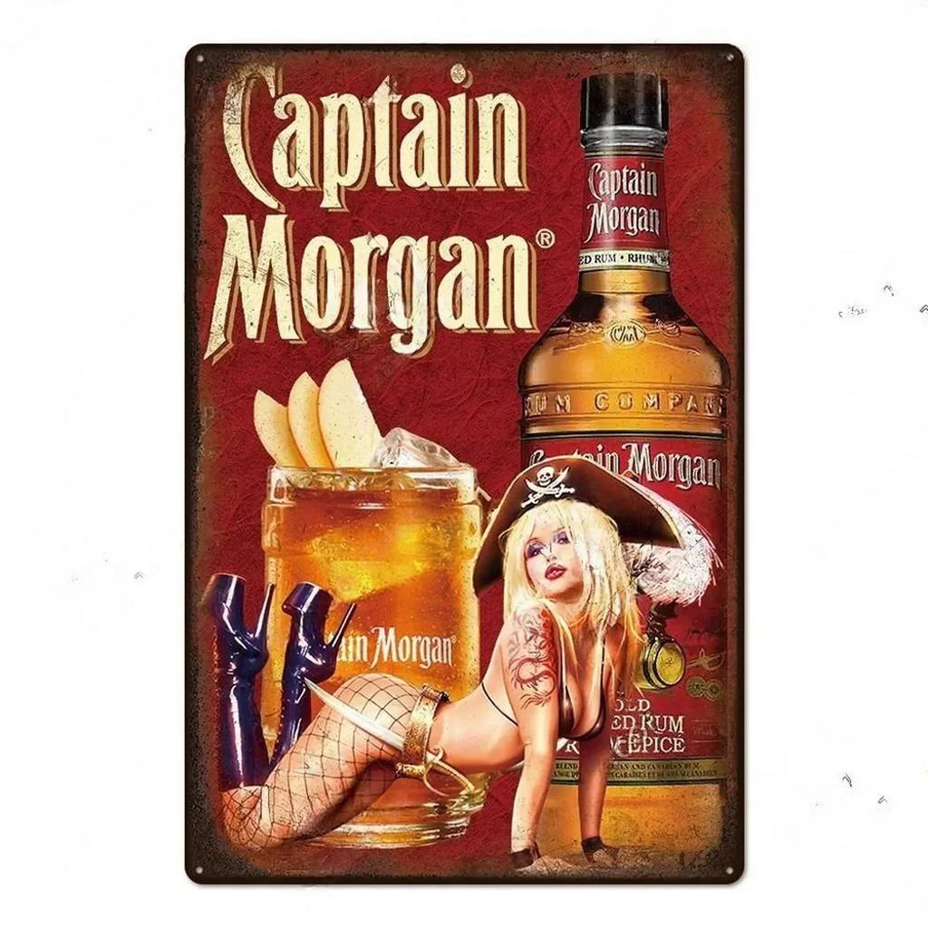 Vintage Metal Tin Sign  Captain Original Wall Decor Plaque Retro Art Poster for Man Cave Home Cafe Garden Club Bar  Iron Paintin