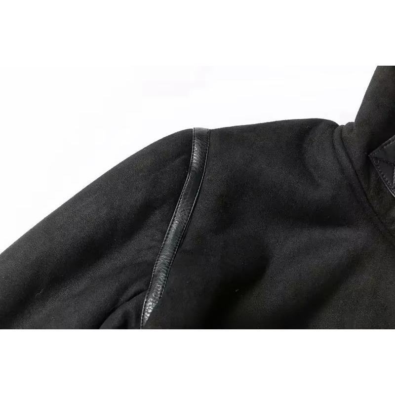 Autumn Winter Style Suede Suede Surface Fur Integrated Warm Jacket Locomotive Clothing Women