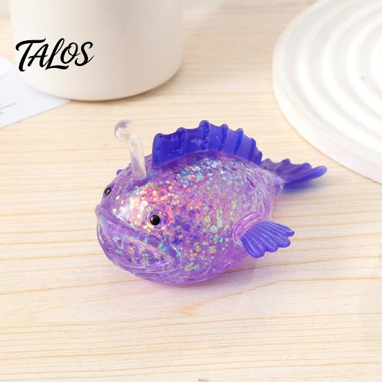 Lantern Fish Stress Ball Sugar Clear Glitter Sea Squeeze Fidget Toy Healing Sensory Soft Stretch Anxiety Relief Hand Relaxation Tool Bling