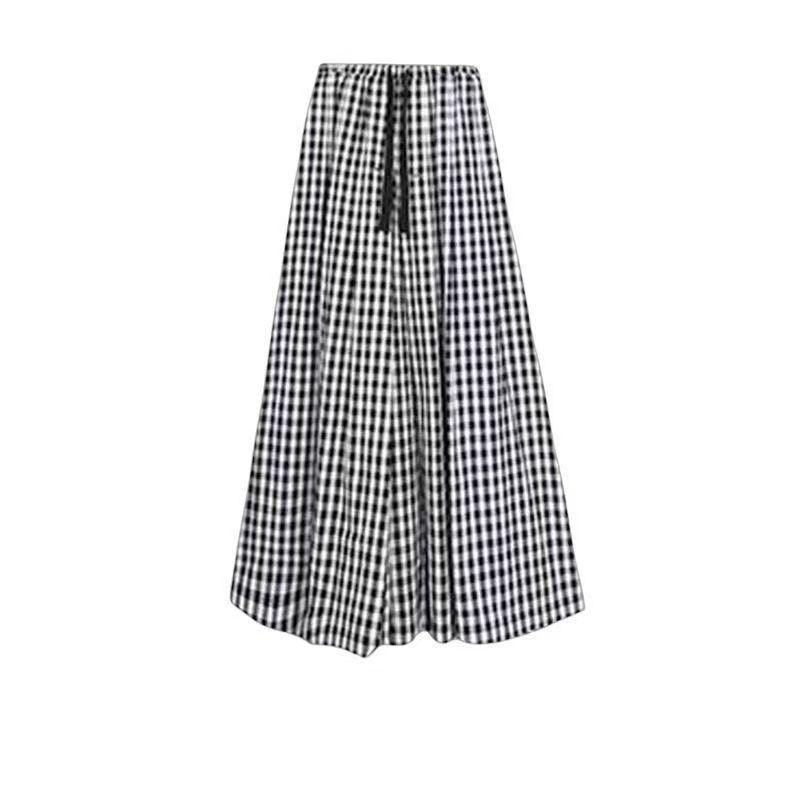 Last Piece: Cut Label Fake Two-Piece T-Shirt & Wide-Leg Skirt Pants Set