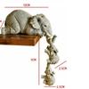 3 Stück/Set Niedlicher Elefant Umarmung Babypuppe Harz Handwerk Dekoration Heimdekor Geschenk Dekorative Figuren Miniaturen Zubehör
