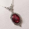 Pendant Necklace Elegant Oval Design Vintage Exquisite Red Quartz Charm Necklace Butterfly Necklace Daily