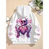 Hoodies for Boys Girls Casual Sweatshirt Kids Clothes Tops Long Sleeve Hoodie Shattered Love Skull Printed Hooded Pullover