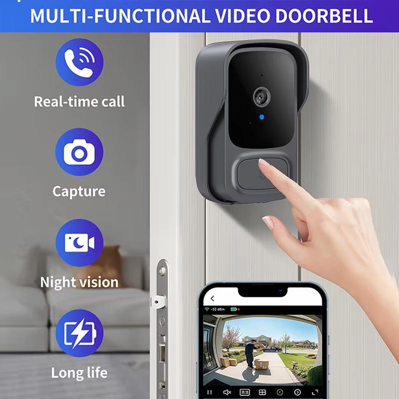 Wireless WiFi Video Doorbell Phone Home Intercom System Smart Door Viewer Night Vision Doorbell Camera Home Security Door Bell
