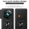 For Realme 12 4G/12+ 5G Case PC+TPU Kickstand Phone Cover with Slide Lens Protector