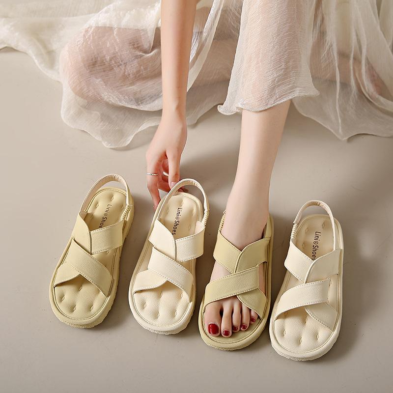 Fairy wind comfortable soft flat sandals 22 summer new casual open-toed soft-soled beach shoes