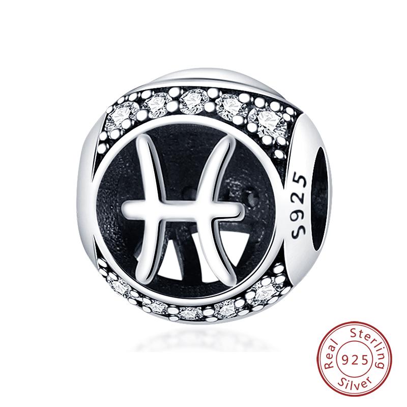 Charms Fit Qikaola Bracelets Copper Twelve Constellations Charms Beads Leo Aries Virgo For Birthday Jewelry Gifts