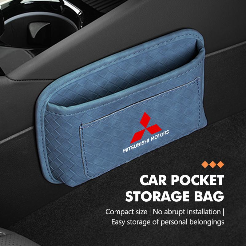Self Adhesive Car Storage Pocket Sticky Organizer Bag Seat Back Side Door Box For Mitsubishi Outlander Lancer L200 ASX Pajero