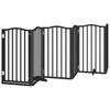 Vidaxl Foldable Dog Gate, With Door, 6 Panels, Black, 300 Cm