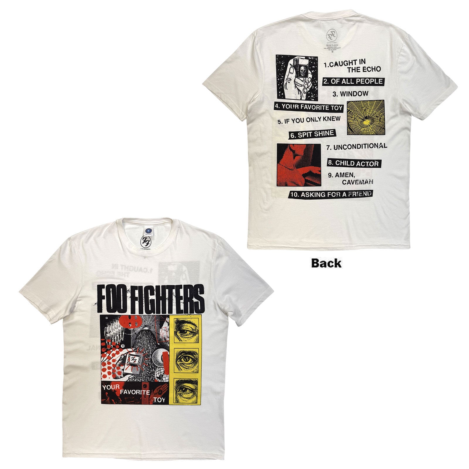 Foo Fighters TShirt Your Favourite Toy Tracklist White Back Print OFFICIA S