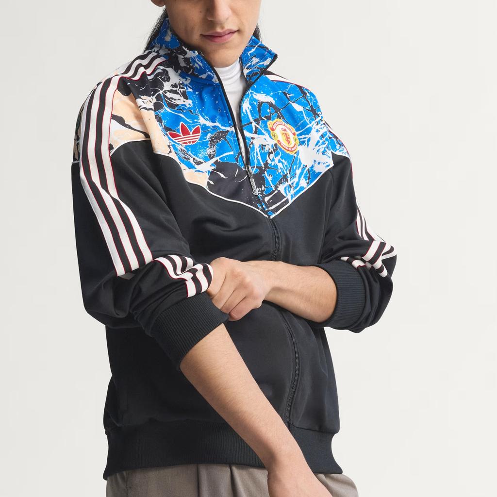 Adidas Originals Manchester United Stone Roses Track Lockerer Kragen Reißverschluss Langarmjacke Herrenjacke JZ7094