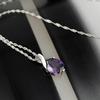 Women's Purple Zircon Teardrop Pendant Chain Choker Necklace Noble Jewelry Gift