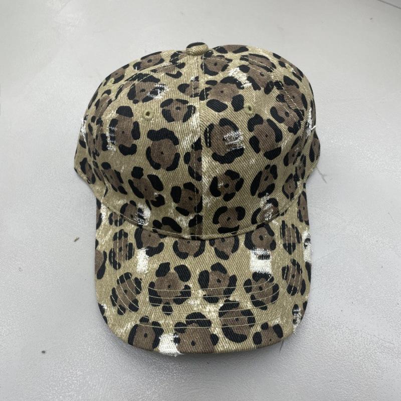 Old ripped casual cap showing face small Korean version Y2K leopard print baseball cap female couple sun hat male