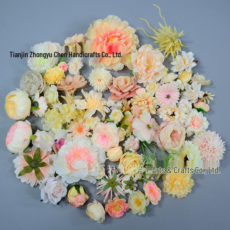 Champagne Silk Imitation Flowers for Hairpins, Hanfu Headdresses, Souvenirs, and Performance Accessories.