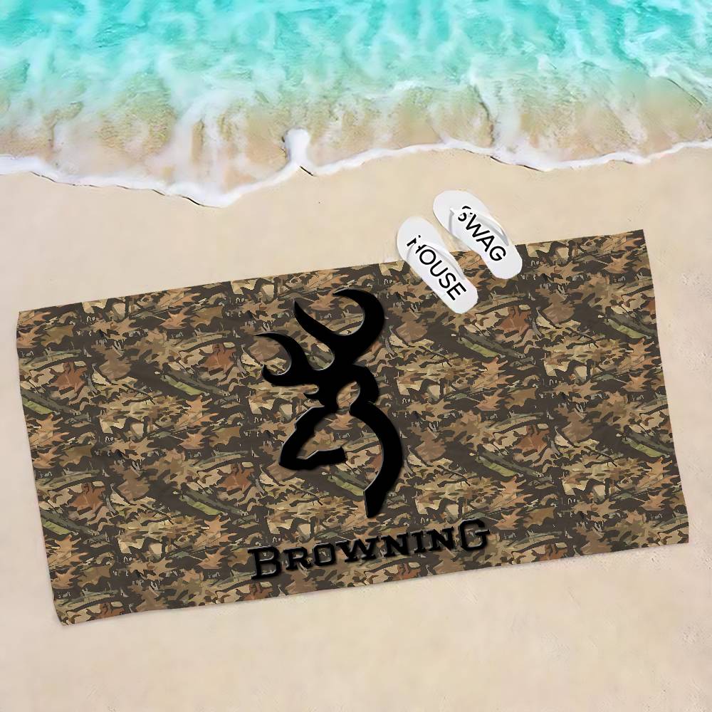 B-Brownings Logo Anime Beach Swimming Towel Soft Absorbent Washcloth Children's Gifts for Kids Travel Camping Gym