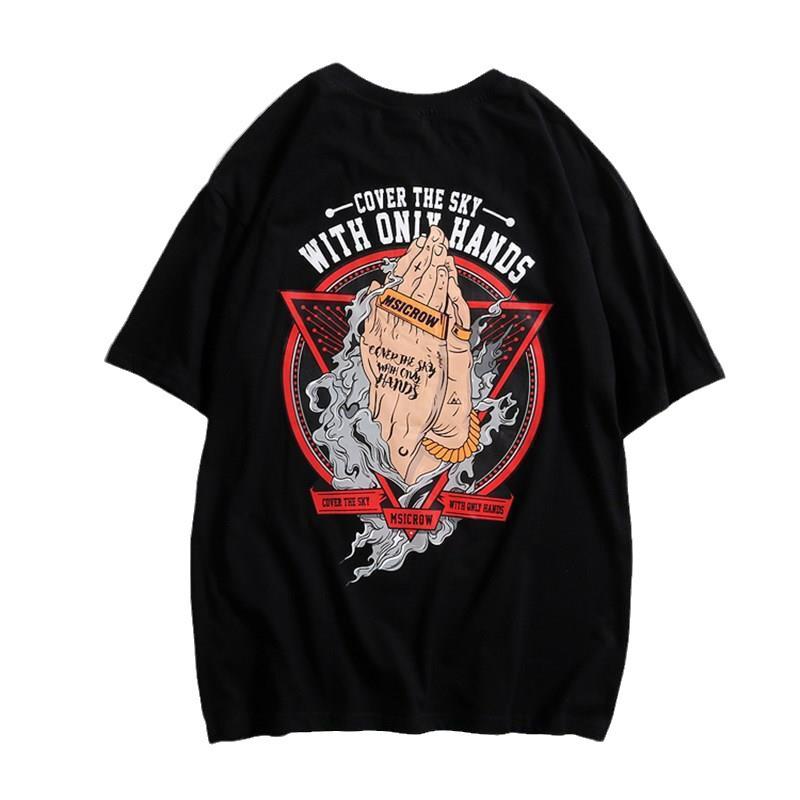 2023 Summer Loose Fit Hip-Hop Graphic Tee for Men - Trendy Euro-American Style, Short Sleeve, Ideal for Teens and Students