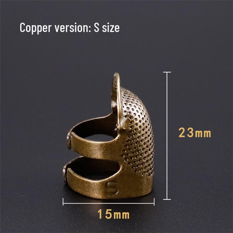 

Adjustable Elasticity Bronze Thimble Ring: Sewing Finger Protector Tool