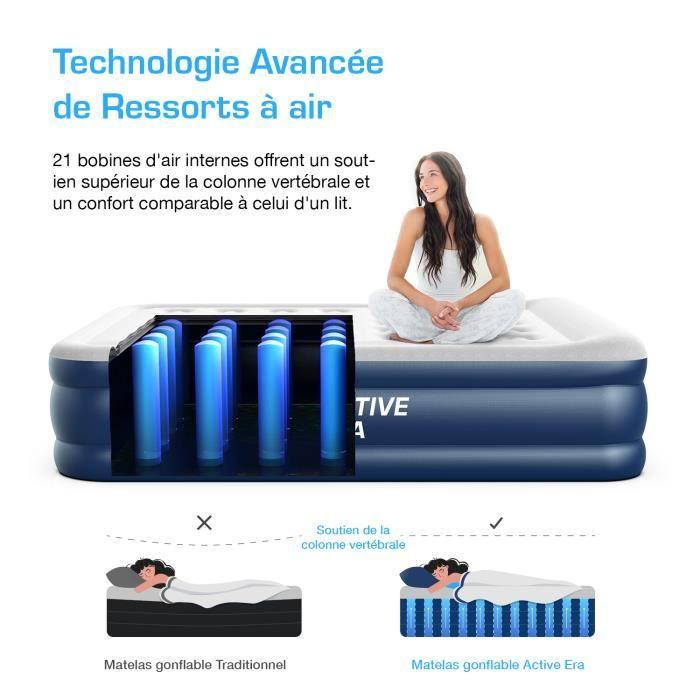 Active Era Premium Single Person Inflatable Mattress with Integrated Electric Pump and Pillow - 99 X 187 X 46 Cm