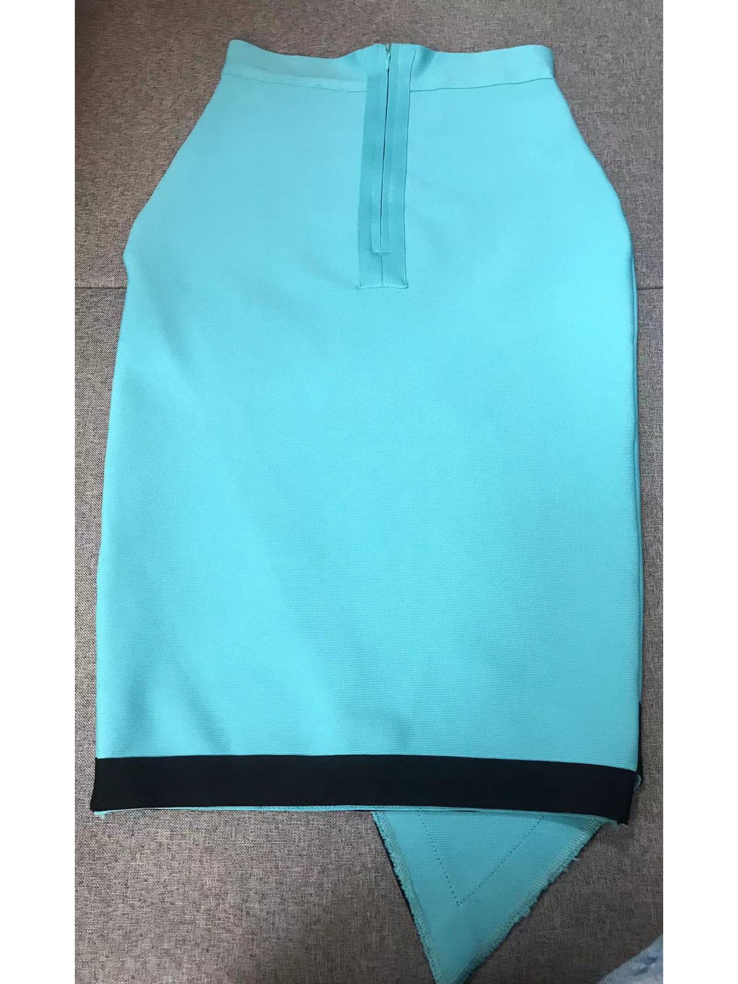 

European & American Fashion: Sexy Hip-Hugging Midi Skirt for Women Medium небесно-голубой