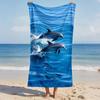 Super Large Quick-Dry Dolphin Print Microfiber Towel, Sand-Resistant for Pool Travel Bath Summer