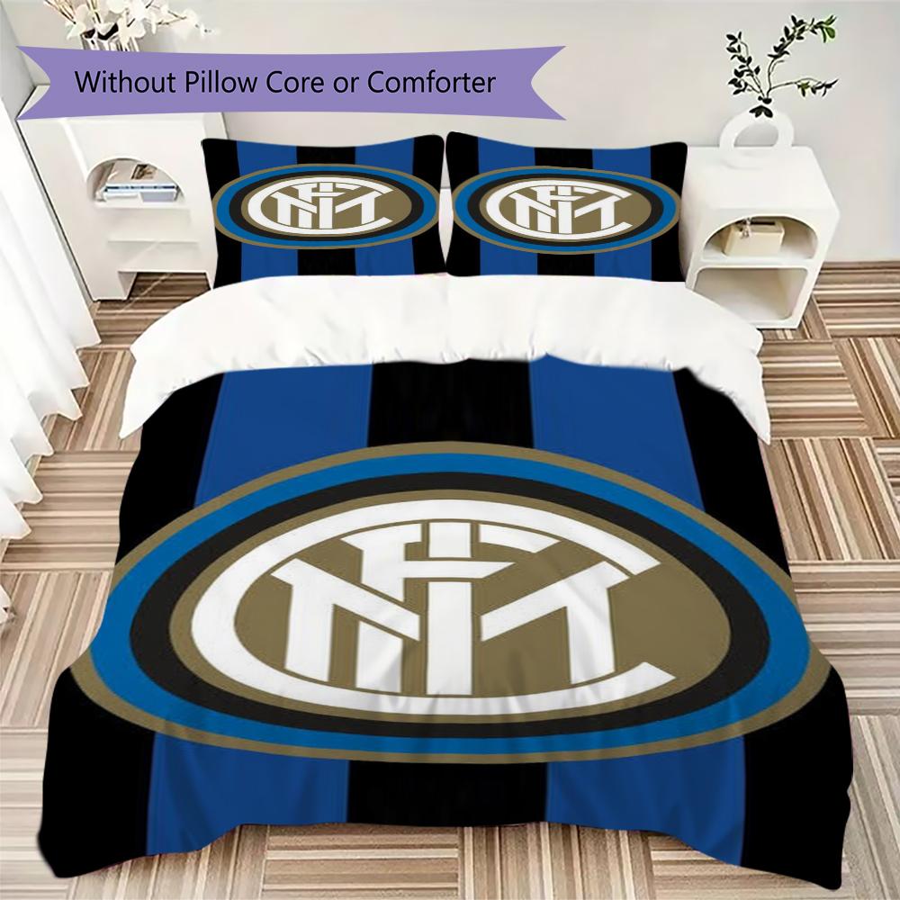Inter Milan Pattern Bedding Uilt Set Uilt Cover Pillowcase Home Decoration Birthday Gift (1 * Duvet Cover + 2 * Pillowcase Without Core)61
