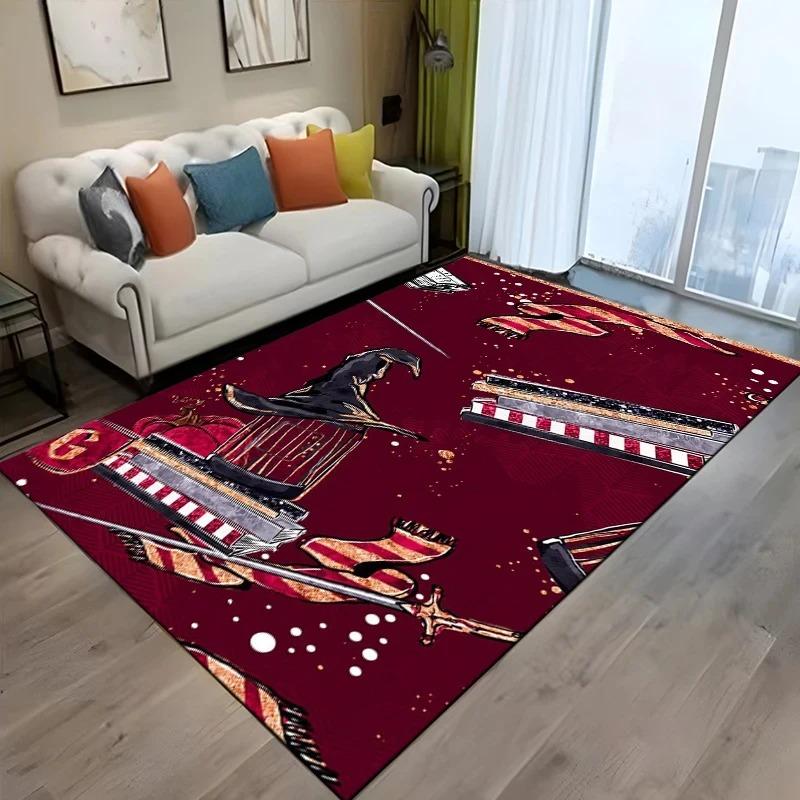 Tappeto Soggiorno con Motivo Horror Tappeti Mago Divinazione Gatto Zucca Tappeto Morbido Decorazione Camera da Letto Tappetino Antiscivolo Area Bagno