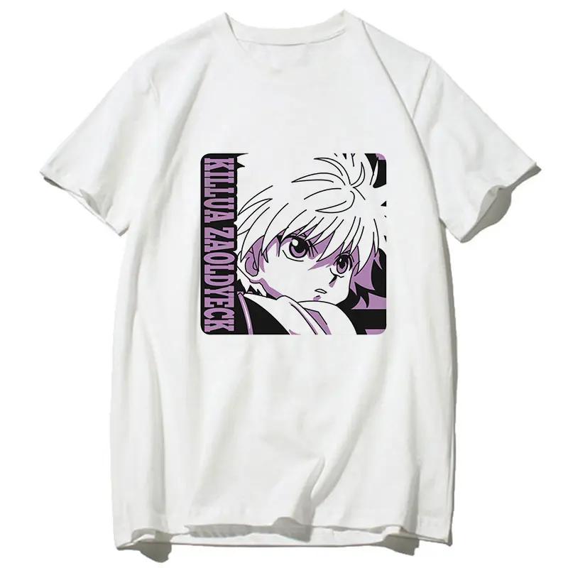 90s Japanese Anime Hunter X Hunter Unisex T-shirt Graphic Men Harajuku Kawaii Killua Tshirt Funny Hisoka T Shirt Tops Tees Male