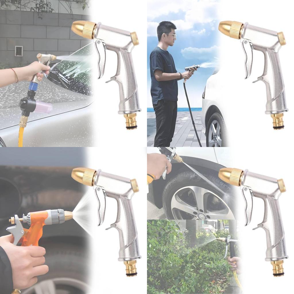 Premium Silver Plated Aluminum Alloy Water Gun For Car Washing And Gardening Needs
