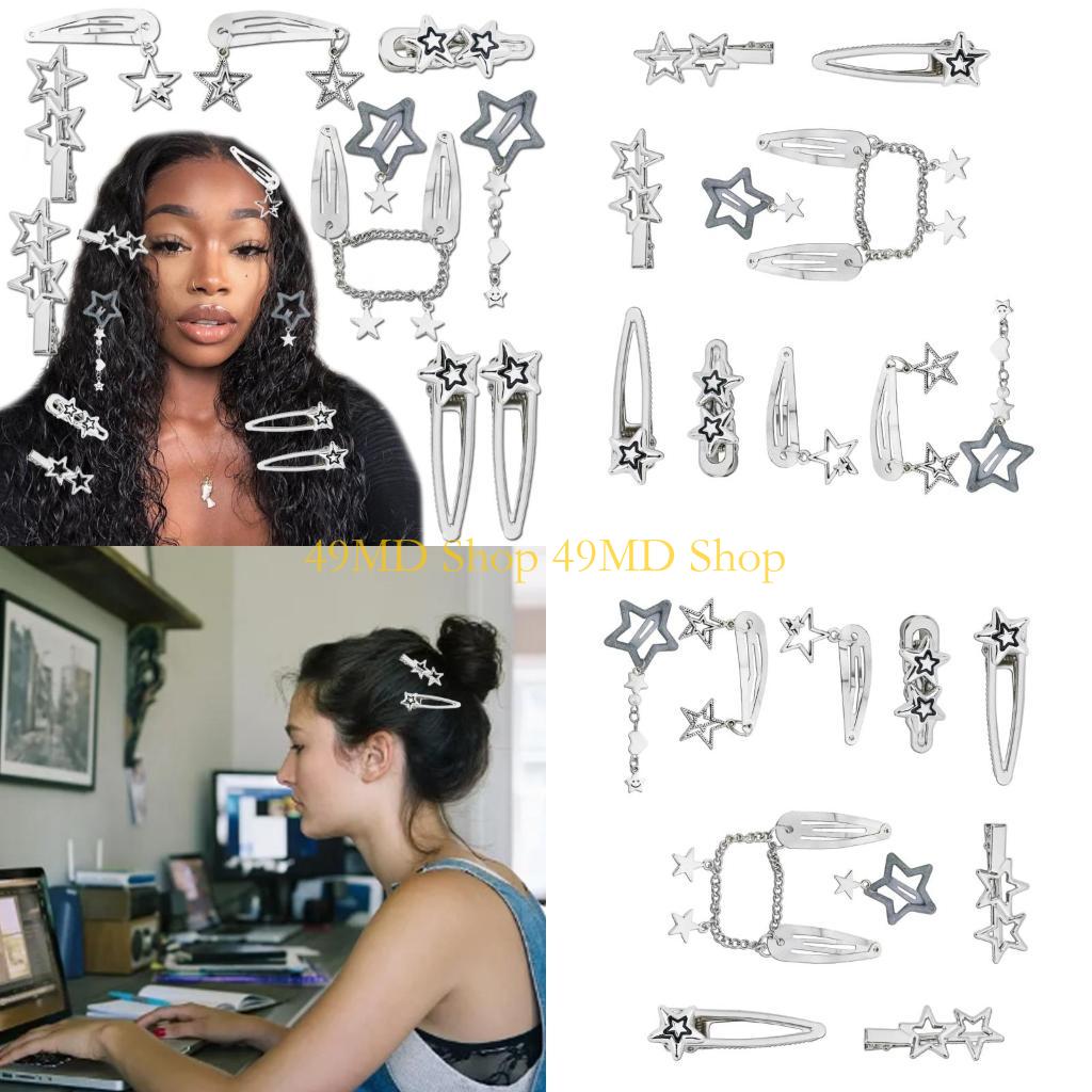 

49MD 10lots Eye Catching Lattice Star Hairpin Children Cartoon Unisex Hair Clip CN