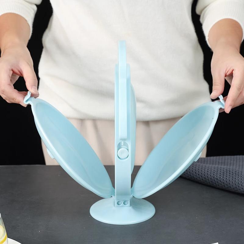 Nordic Folding Rotating Fruit Plate Three-Layer Fruit Plate Creative Living Room Portable Coffee Table Household Snacks Peanut Tray