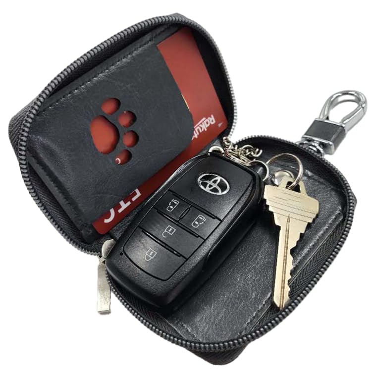 HiHi Snoopy Key Card Smart Key Embossed Key Car Character Gift Case, Large, Storage, Case, Cover, Key, Merchandise, (Black)