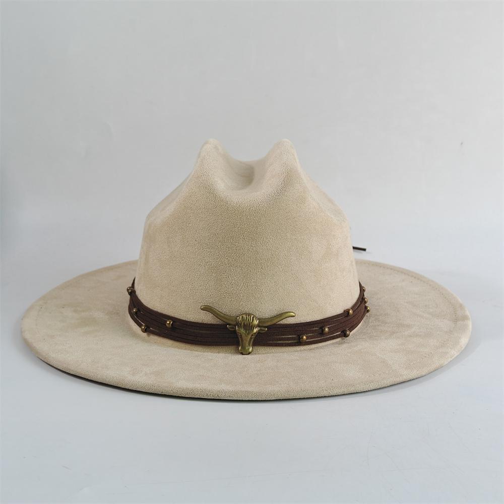 Artificial Suede Fedora Hats Vintage Winter Autumn Wide Brim Gentleman Cowboy Hat Holidays Party Cosplay Hat Sombrero Cap