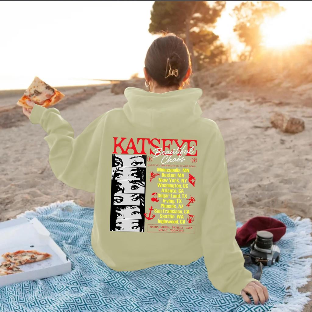 Women's Fashionable Casual Hooded Long Sleeved Printed Sweatshirt