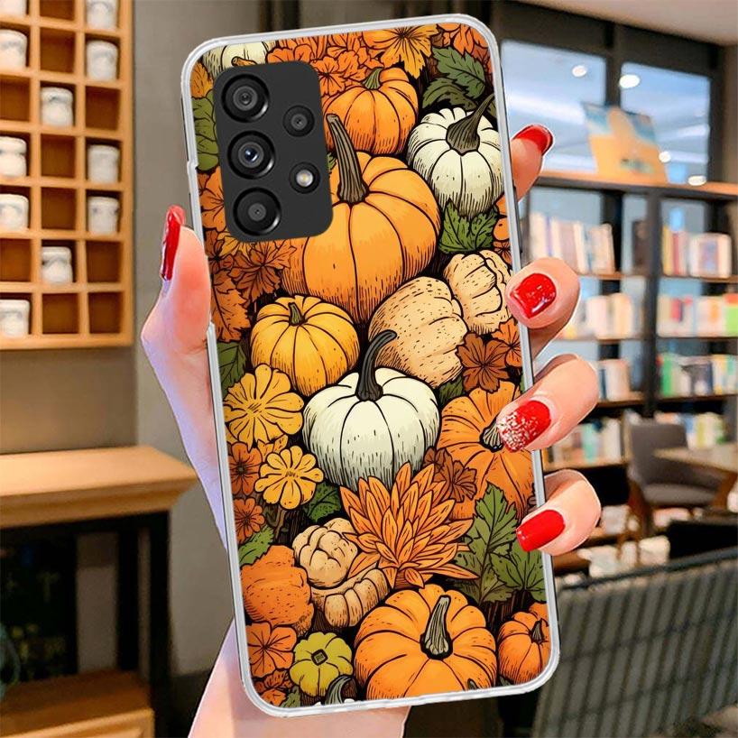 Pumpkin Happy Fall Autumn Phone Case For Samsung Galaxy A17 A37 A57 A16 A26 A36 A56 A15 A25 A35 A55 A14 A24 A34 A54 A13 A23 A33