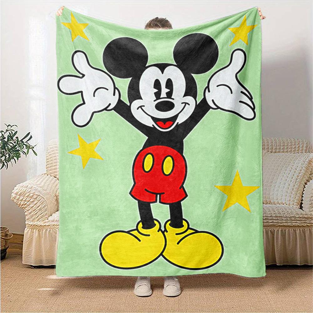 Mickey Mouse Celebration Flannel Blanket Super Soft Warm Cozy Blanket For Sofa Bed Office Travel Allseason Home Decor Gift